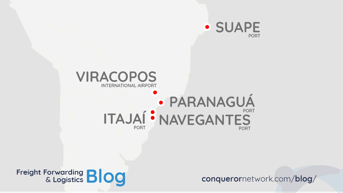Map of Brazil showing the emerging freight hubs